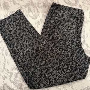 Floral Black and White Pants j.Jill size 10 missy ankle cropped
